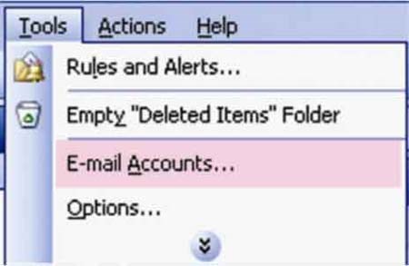 راهنمای ایمیل بر روی Microsoft Outlook 2003